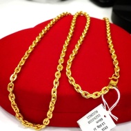 LAELA RANTAI LEHER SAUH HOLLOW EMAS TULEN 916 GOLD NECKLACE