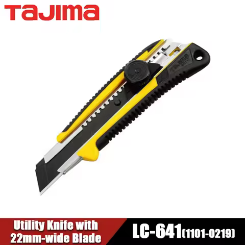 TAJIMA LC-641 Utility Knife with Automatic lock Push Button 22mm-wide Blade Cutting Hand Tools 1101-