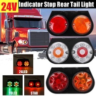 2x/1x 24V Turn Siganal Indicator Stop Tail Lights Reverse Light Iron Bracket 20LED 24LED Star Style For Cars Truck Trail