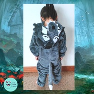 [Ready Instocks] Wolf Long-Sleeved Fleece Safari Jungle Animals Costumes Onesies for Kids Children T