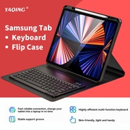 for Samsung Tab Galaxy Tab A8 Case with Touch pad Keyboard Round Touchpad Bluetooth Keyboard Peranti