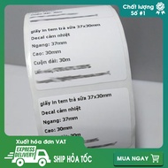 Thermal stamp printing paper for iPos 37x30mm used to print milk tea and lemon tea stamps in 30m rol