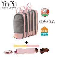 YINPIN บรรจุชุด Cube 5pcs สำหรับเดินทางการบีบอัดกระเป๋าสำหรับกระเป๋าเดินทาง/กระเป๋าเป้สะพายหลัง