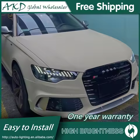 Car For Audi A6 2012-2015 C7 Upgrade A7 Design 12V Headlights DRL Hella LED Bi Xenon Bulb Fog Lights
