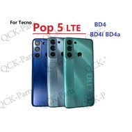Back Battery Cover Housing For Tecno Pop 5 LTE BD4 BD4i BD4a Rear Housing  Door Back Case camera len