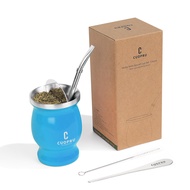 Cuopru Yerba Mate Cup ถ้วย ชา มาเต(พร้อมที่กรองชา) ถ้วยชาสแตนเลสอาร์เจนตินาพร้อมหลอดและแปรงทำความสะอ