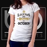 Legends are Born in October Tshirt for Women 05