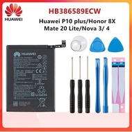 Hua Wei 100% Original HB386589ECW 3750MAh สำหรับ Huawei V10 P10 Plus Honor Play Honor 20S Honor 8X เล่น Nova 3 Mate20 + เครื่องมือ...
