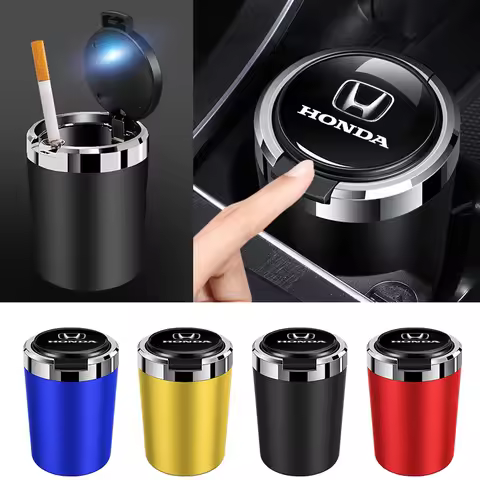 Car Logo Ashtray With Led Light For Honda Accord Civic FIT Insight CRV Jazz HRV CRZ CRX City Vezel P