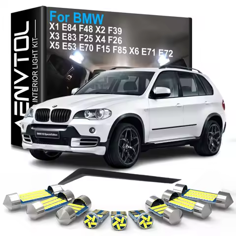 Car LED Interior Lights Kit No Error Canbus For BMW X1 E84 F48 X2 F39 X3 E83 F25 X4 F26 X5 E53 E70 F