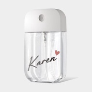 客製化禮物 小愛心 草寫英文名 噴霧瓶 防疫 酒精瓶 卡片式 PU118