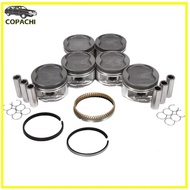 6pcs Engine Piston & Rings Set 13101-62060-01 For 1995-2004 Toyota 4Runner Tacoma Tundra 3.4L 5VZFE 