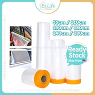 Ezlife Filem PE pralipat | Dust Protection Masking Film, painting, protective, cover furniture car f