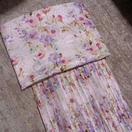 Kain Satin Emboss Pleated (Ready Stock)