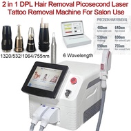 New Design 2025 2 in 1 Picolaser Q Switched Nd Yag Laser Carbon Peeling IPL OPT Hair Removal Machine