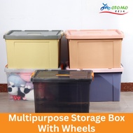Large Thick PP Plastic Easy Roll Wheels Storage Box Kotak Simpanan Storage Box Container Simpanan