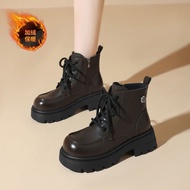 Leather Boots Casual Fleece Autumn Winter Short Boots Hundred Styles Plus 2025 Martin Snow Hundred B