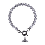 英國知名設計師品牌Vivienne Westwood金屬色澤珍珠立體土星串珠手鍊 代購服務