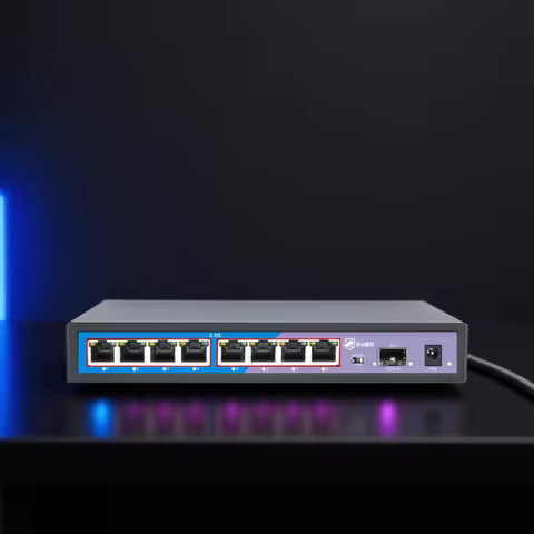 KuWFi 4 8 Port 2.5G Ethernet Switch POE / None POE Switch with 1*10G SFP Network Switch VLAN for IP 