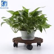 Gazechimp Potted Plant Stand Caddy Dolly Flower Pot Trolley Tray with Lockable Wheels