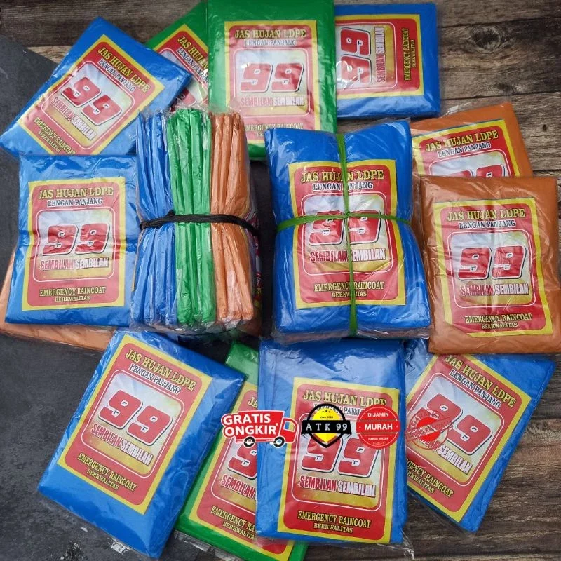 Jas hujan lengan panjang / mantol plastik harga grosir