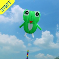 Soft frog kite animal kite long tail ripstop outdoor sports flying tools children gift automatic inflatable kite with 100M line