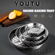 Air Fryer 304 Stainless Steel Grill Tray with Mesh Baking Tray Grill Plate Oven Tray Circular Drain 