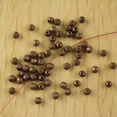 150pcs 3.6x3.6mm copper-tone little round spacer beads h2363