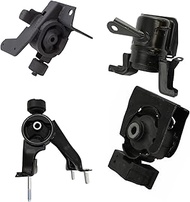 TRQ 4pc Engine & Transmission Mount Kit Compatible with 09-13 Toyota Corolla 1.8L Auto Trans