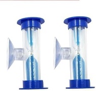 2Pcs Blue Toothbrush Timer for 2mins Sand Clock Timer 2 Minute Sand Timer, Plastic Suction Cup Hourg