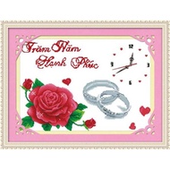 Cross Embroidery Painting of a Hundred Years of Happiness Clock 222786 (CUSTOMER'S OWN EMBROIDERY) S