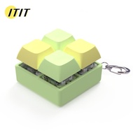[ITIT] Finger Keyboard Cap, Keycap Keys Button Fidget Keychain, Relaxing 4 Keys Relief Stress DIY Ke