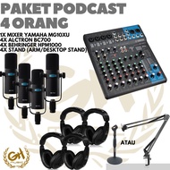 PAKET PODCAST 4 ORANG ALCTRON BC700 + YAMAHA MG10XU + HEADPHONE