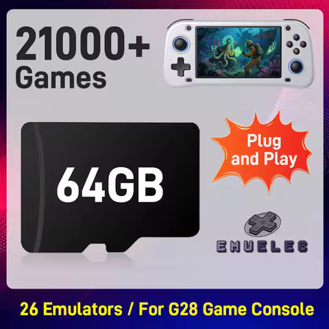 New 64GB Game Card for G28 Portable Retro Handheld Game Console with 21000+Retro&3D Games Emulators 