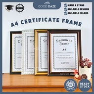 【GOOD DAZE】A4 Certificate Frame Home Decor Photo Cert Frame  A4相框文凭毕业证书照片 A4 Frame Sijil Gambar Konv