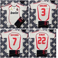 AC MILAN CLUB FOOTBALL KIT FOR SEASON 2007 WHITE - THAI FABRIC, STANDARD COMPETITION MODEL FOOTBALL 