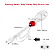 T4 T5 T8 LED Tube Light 2 Pin Hole Connector Wire 1.8m On Off Plug Cable