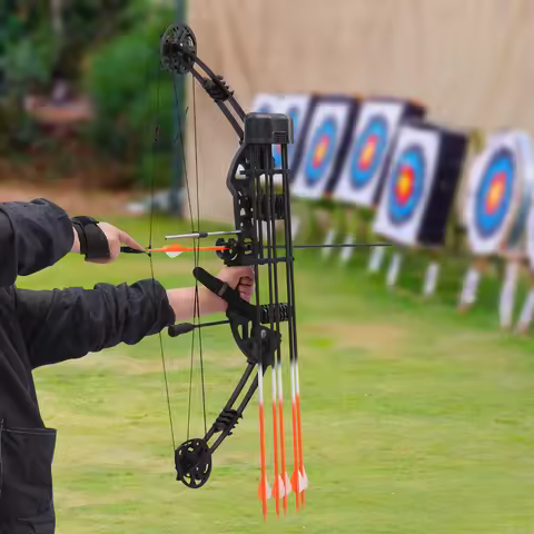 Compound Bow Kit, Force 30-60 lbsArchery Hunting Bow Set, Archery Hunting Shooting w/ 12 Arrows, Com