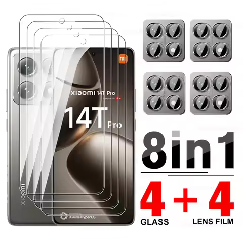 8in1 Screen Protector For Xiaomi 14T 15T Pro 5G Camera Lens Film Tempered Glass Cover Xiaomy14T Pro 