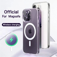 Luxury Magnetic Magsafe Transparant Phone Case For iPhone 15 14 13 12 11 Pro Max Plus XS XR X For Magsafe Wireless Charging Cover