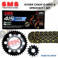 RK SMS 415XER-132L O-RING CHAIN HTM RS150 RSX150 HONDA 415 SPROCKET SET GOLD CHAIN & SPROCKET SET