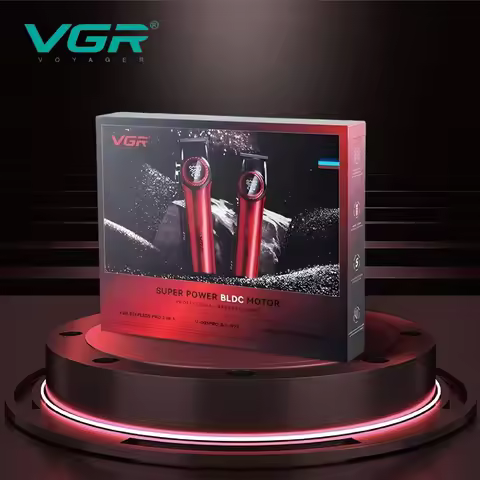 VGR Trimmer Professional Hair Cutting Machine Cordless Hair Clippers Barber Electric Clipper Metal T
