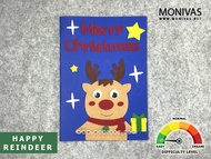 Happy Reindeer Christmas Card Making DIY Handmade Seasons Greeting Gift