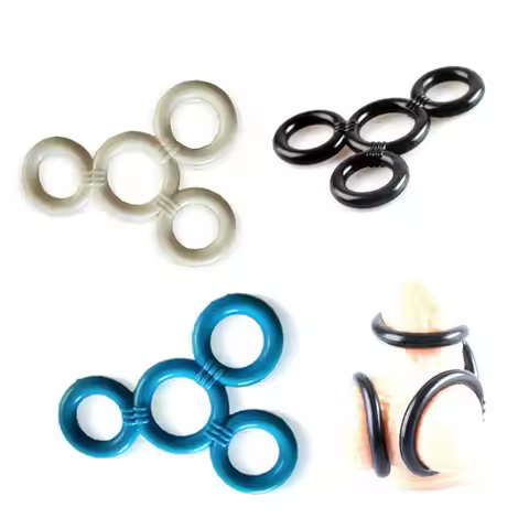 Silicone Cock Ring 4 Ring Cock Ring Silicone Cock Scrotum Set Male Ball Spreader Testicle Divider Du