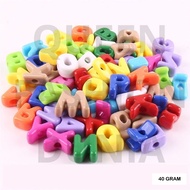 Large 3D Letter Mote Beads Alphabet Letters 40 Grams