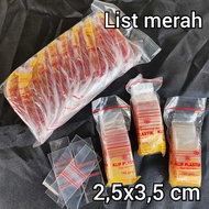 MERAH Plastic Clip 2.5x3.5 cm mini red list ziplock