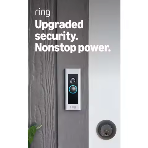 Like-New Ring Wired Doorbell Plus - Upgraded Security Features and Sleek Design with Existing Doorbe
