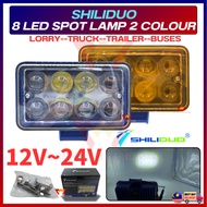 SHILIDUO SD-3401 12V 24V 8LED Lampu Limpah Lori Spotlight Sport Lamp Lorry Truck Trailer Towing Wate