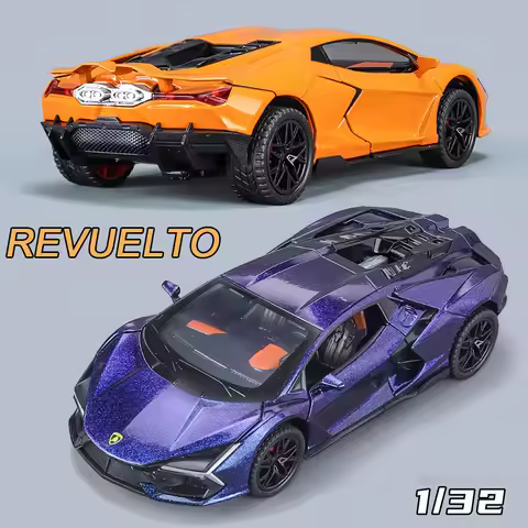 1:32 Lambor Revuelto Huracan ST EVO Alloy Toys Cars Miniature Models Sound Light Wheel Pull Back Veh
