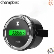 CHAMPIONO Hour Meter Gauge, Digital Counter 12V 24V DC Engine Hour Meter, Durable 52mm Diameter Digi